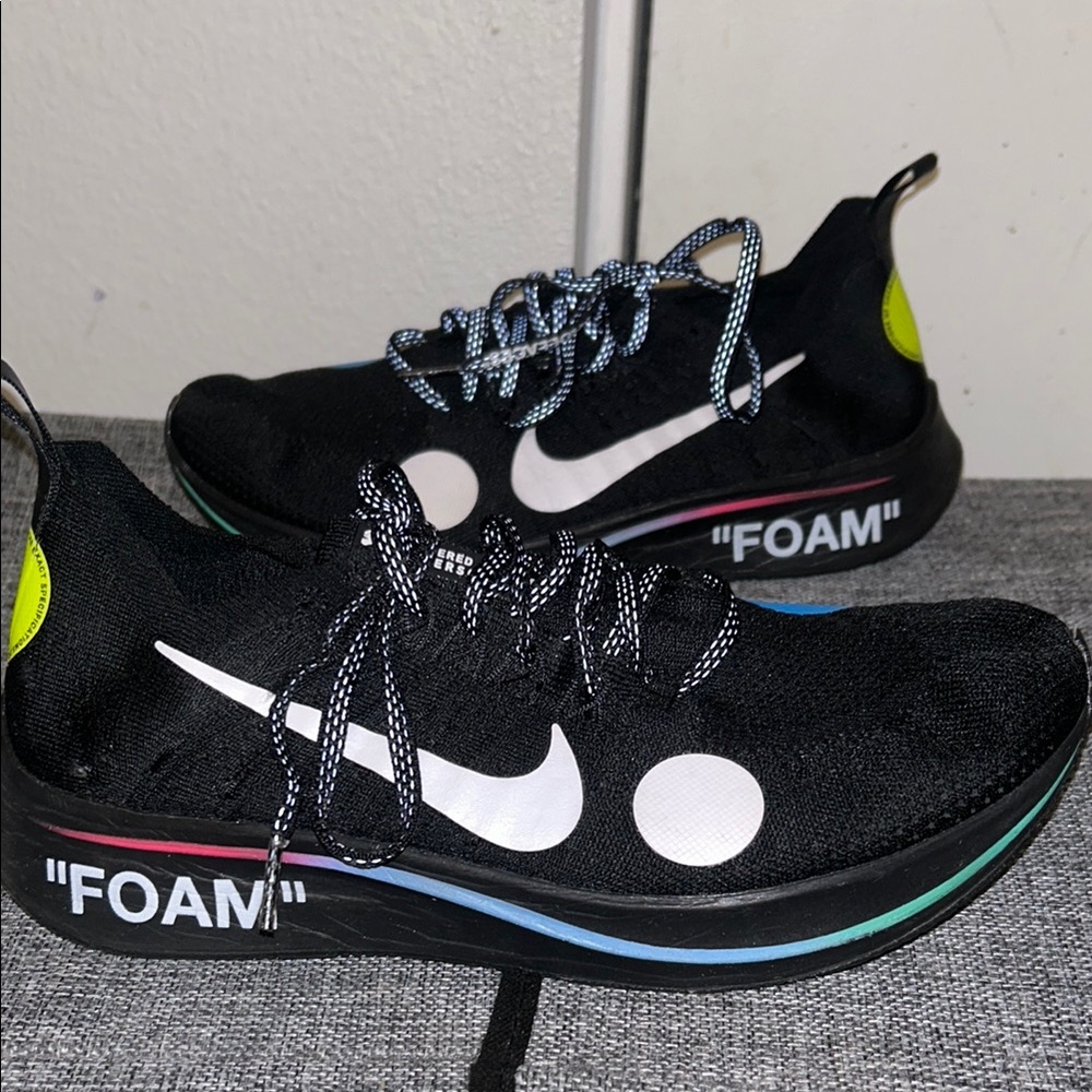 Off-White Black Sneakers with White and Neon Accents
